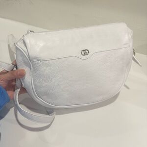 Gucci White Leather Crossbody Bag